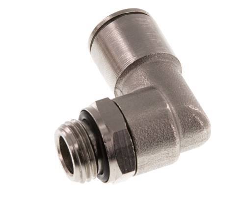 10mm x G1/4'' 90deg Elbow Push-in Fitting with Male Threads Brass NBR Rotatable [2 Pieces]