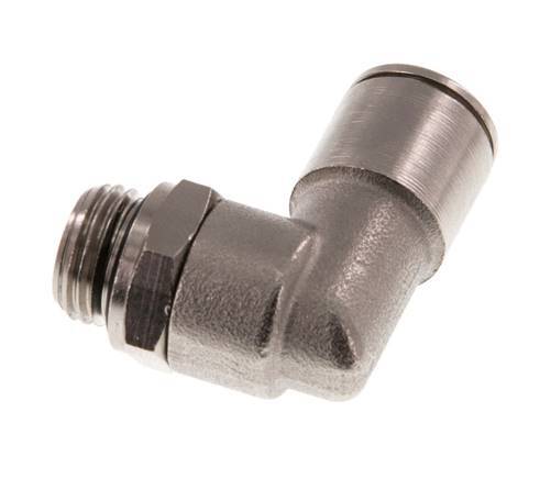 10mm x G1/4'' 90deg Elbow Push-in Fitting with Male Threads Brass NBR Rotatable [2 Pieces]