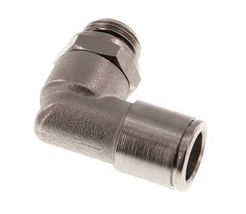 10mm x G1/4'' 90deg Elbow Push-in Fitting with Male Threads Brass NBR Rotatable [2 Pieces]