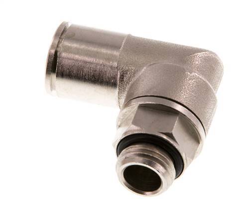 12mm x G1/4'' 90deg Elbow Push-in Fitting with Male Threads Brass NBR Rotatable