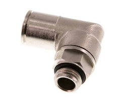 12mm x G1/4'' 90deg Elbow Push-in Fitting with Male Threads Brass NBR Rotatable