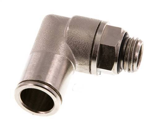 12mm x G1/4'' 90deg Elbow Push-in Fitting with Male Threads Brass NBR Rotatable