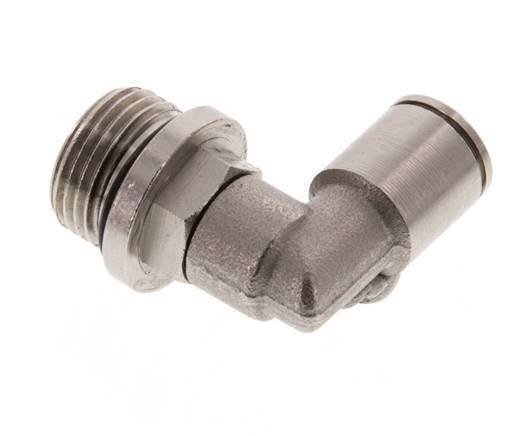8mm x G3/8'' 90deg Elbow Push-in Fitting with Male Threads Brass NBR Rotatable [2 Pieces]