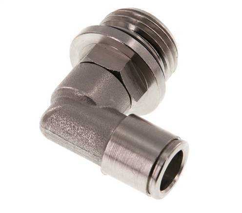 10mm x G1/2'' 90deg Elbow Push-in Fitting with Male Threads Brass NBR Rotatable