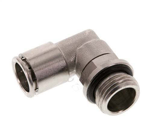 14mm x G1/2'' 90deg Elbow Push-in Fitting with Male Threads Brass NBR Rotatable