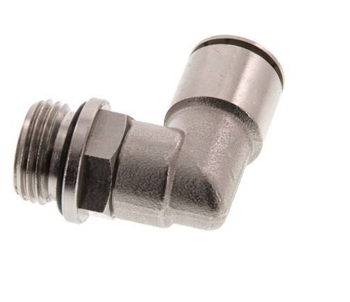 14mm x G1/2'' 90deg Elbow Push-in Fitting with Male Threads Brass NBR Rotatable