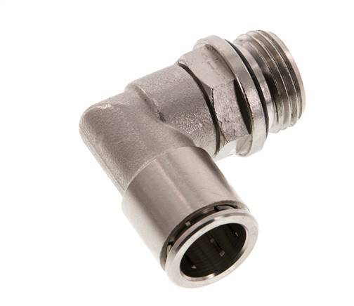 14mm x G1/2'' 90deg Elbow Push-in Fitting with Male Threads Brass NBR Rotatable