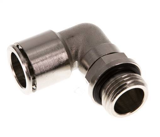 16mm x G1/2'' 90deg Elbow Push-in Fitting with Male Threads Brass NBR Rotatable