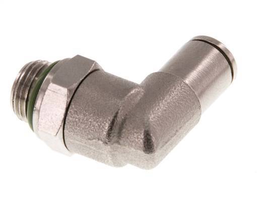 4mm x G1/8'' 90deg Elbow Push-in Fitting with Male Threads Brass FKM Rotatable [2 Pieces]