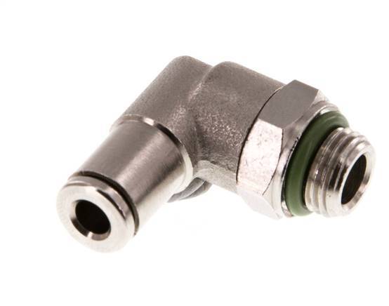 4mm x G1/8'' 90deg Elbow Push-in Fitting with Male Threads Brass FKM Rotatable [2 Pieces]