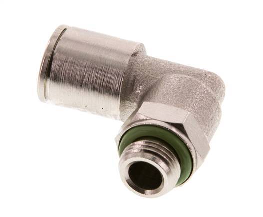 8mm x G1/8'' 90deg Elbow Push-in Fitting with Male Threads Brass FKM Rotatable [2 Pieces]