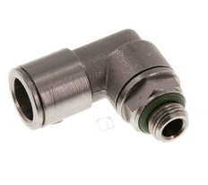 10mm x G1/8'' 90deg Elbow Push-in Fitting with Male Threads Brass FKM Rotatable