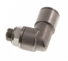 10mm x G1/8'' 90deg Elbow Push-in Fitting with Male Threads Brass FKM Rotatable