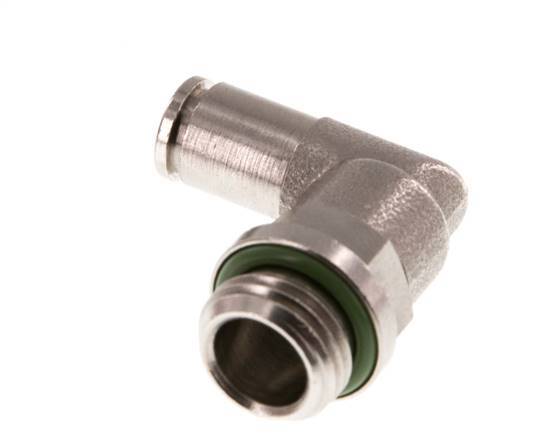 4mm x G1/4'' 90deg Elbow Push-in Fitting with Male Threads Brass FKM Rotatable [2 Pieces]