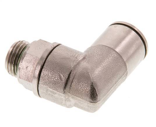 12mm x G1/4'' 90deg Elbow Push-in Fitting with Male Threads Brass FKM Rotatable