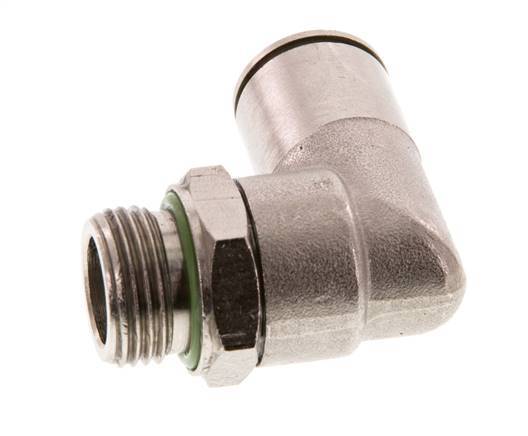 12mm x G3/8'' 90deg Elbow Push-in Fitting with Male Threads Brass FKM Rotatable