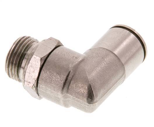 12mm x G3/8'' 90deg Elbow Push-in Fitting with Male Threads Brass FKM Rotatable