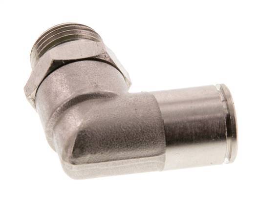 12mm x G3/8'' 90deg Elbow Push-in Fitting with Male Threads Brass FKM Rotatable