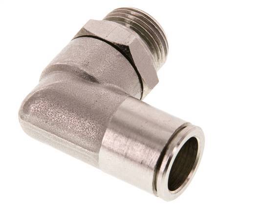 12mm x G3/8'' 90deg Elbow Push-in Fitting with Male Threads Brass FKM Rotatable