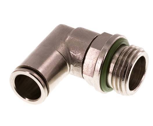 12mm x G1/2'' 90deg Elbow Push-in Fitting with Male Threads Brass FKM Rotatable