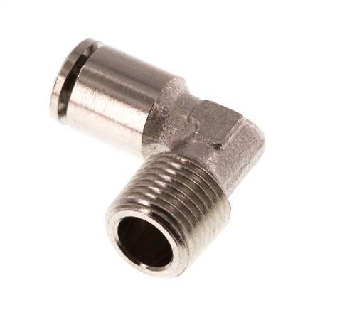 4mm x R1/8'' 90deg Elbow Push-in Fitting with Male Threads Brass NBR [2 Pieces]