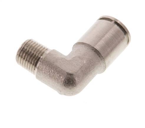 8mm x R1/8'' 90deg Elbow Push-in Fitting with Male Threads Brass NBR [2 Pieces]