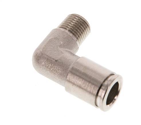 8mm x R1/8'' 90deg Elbow Push-in Fitting with Male Threads Brass NBR [2 Pieces]