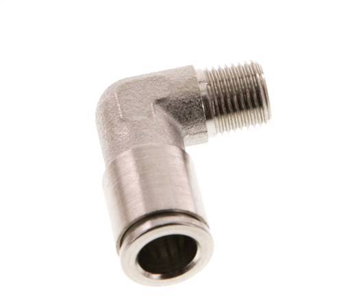 8mm x R1/8'' 90deg Elbow Push-in Fitting with Male Threads Brass NBR [2 Pieces]