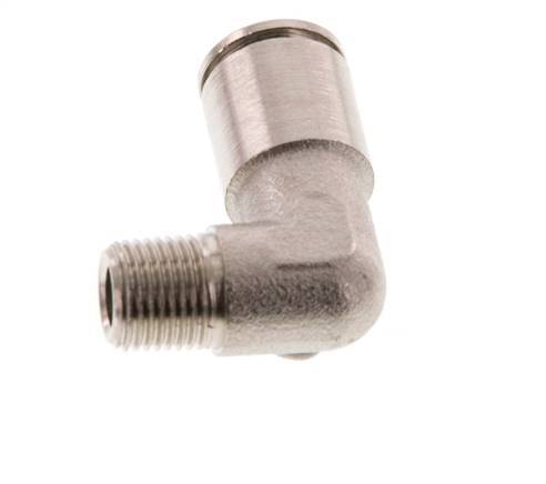 8mm x R1/8'' 90deg Elbow Push-in Fitting with Male Threads Brass NBR [2 Pieces]