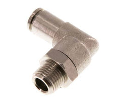 4mm x R1/8'' 90deg Elbow Push-in Fitting with Male Threads Brass NBR Rotatable [2 Pieces]