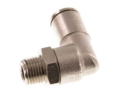 6mm x R1/8'' 90deg Elbow Push-in Fitting with Male Threads Brass NBR Rotatable [2 Pieces]