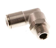 6mm x R1/8'' 90deg Elbow Push-in Fitting with Male Threads Brass NBR Rotatable [2 Pieces]