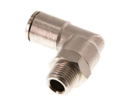 6mm x R1/8'' 90deg Elbow Push-in Fitting with Male Threads Brass NBR Rotatable [2 Pieces]