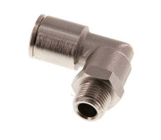 8mm x R1/8'' 90deg Elbow Push-in Fitting with Male Threads Brass NBR Rotatable [2 Pieces]