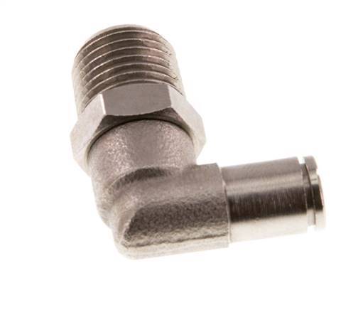 4mm x R1/4'' 90deg Elbow Push-in Fitting with Male Threads Brass NBR Rotatable [2 Pieces]