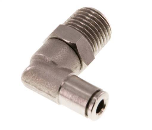 4mm x R1/4'' 90deg Elbow Push-in Fitting with Male Threads Brass NBR Rotatable [2 Pieces]