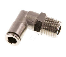 6mm x R1/4'' 90deg Elbow Push-in Fitting with Male Threads Brass NBR Rotatable [2 Pieces]