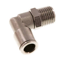 8mm x R1/4'' 90deg Elbow Push-in Fitting with Male Threads Brass NBR Rotatable [2 Pieces]