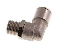 10mm x R1/4'' 90deg Elbow Push-in Fitting with Male Threads Brass NBR Rotatable [2 Pieces]