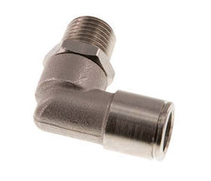 10mm x R1/4'' 90deg Elbow Push-in Fitting with Male Threads Brass NBR Rotatable [2 Pieces]