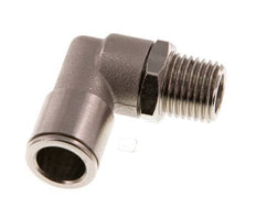 10mm x R1/4'' 90deg Elbow Push-in Fitting with Male Threads Brass NBR Rotatable [2 Pieces]