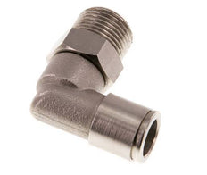 10mm x R3/8'' 90deg Elbow Push-in Fitting with Male Threads Brass NBR Rotatable