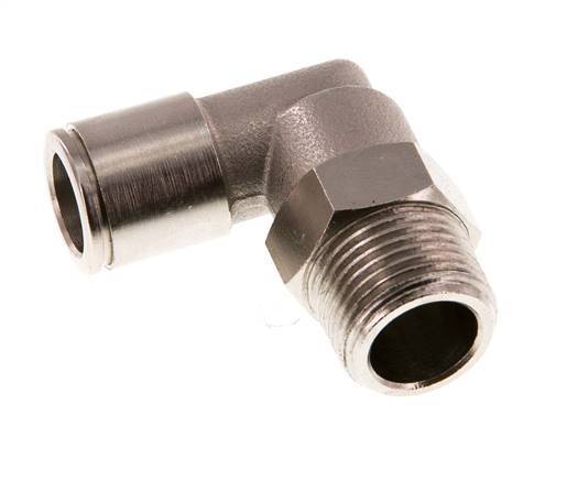 10mm x R3/8'' 90deg Elbow Push-in Fitting with Male Threads Brass NBR Rotatable