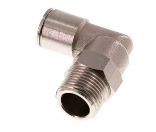 10mm x R3/8'' 90deg Elbow Push-in Fitting with Male Threads Brass NBR Rotatable