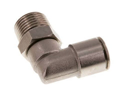 14mm x R1/2'' 90deg Elbow Push-in Fitting with Male Threads Brass NBR Rotatable