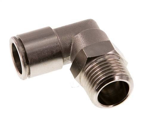 14mm x R1/2'' 90deg Elbow Push-in Fitting with Male Threads Brass NBR Rotatable