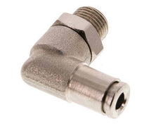 4mm x R1/8'' 90deg Elbow Push-in Fitting with Male Threads Brass FKM Rotatable [2 Pieces]