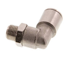 8mm x R1/8'' 90deg Elbow Push-in Fitting with Male Threads Brass FKM Rotatable [2 Pieces]