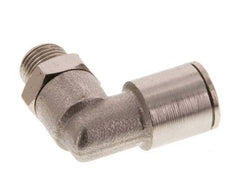 8mm x R1/8'' 90deg Elbow Push-in Fitting with Male Threads Brass FKM Rotatable [2 Pieces]