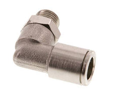 8mm x R1/8'' 90deg Elbow Push-in Fitting with Male Threads Brass FKM Rotatable [2 Pieces]